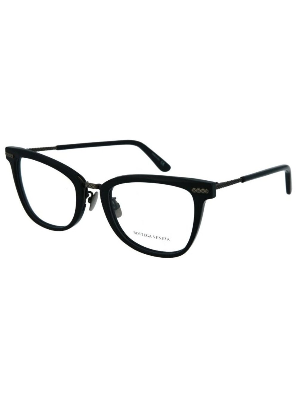 New Bottega Veneta Women's Eyeglasses Square Rectangle Shiny Black